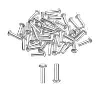 sourcing map 30 Pcs Brazier Head Solid Aluminum Rivets, M4 Dia x 14mm Length Round Head Aluminum Boat Rivets for Repairing Boats, Machinery, Aircraft, Automobile Industry