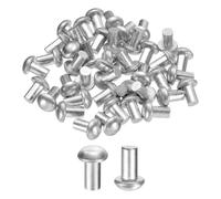 sourcing map 30 Pcs Brazier Head Solid Aluminum Rivets, M6 Dia x 10mm Length Round Head Aluminum Boat Rivets for Repairing Boats, Machinery, Aircraft, Automobile Industry