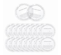 sourcing map 30 Pcs Candle Dust Covers, 7cm/2.8" Round Printed Translucent Candles Drip Protectors Lid Accessories Letter Pattern for Craft Fragrance Making Jars Boxes Packaging