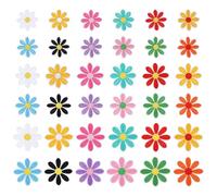 sourcing map 30 Pcs Daisy Flower Iron-on Patches, 3 Sizes 6.5/4.5/3cm Cute Sew Embroidery Applique Patches for Clothing Repair Backpack Shoes Decoration, Colors