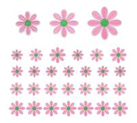 sourcing map 30 Pcs Daisy Flower Iron-on Patches, 3 Sizes 6.5/4.5/3cm Cute Sew Embroidery Applique Patches for Clothing Repair Backpack Shoes Decoration, Pink