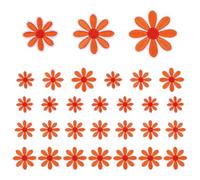sourcing map 30 Pcs Daisy Flower Iron-on Patches, 3 Sizes 6.5/4.5/3cm Cute Sew Embroidery Applique Patches for Clothing Repair Backpack Shoes Decoration, Orange