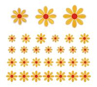 sourcing map 30 Pcs Daisy Flower Iron-on Patches, 3 Sizes 6.5/4.5/3cm Cute Sew Embroidery Applique Patches for Clothing Repair Backpack Shoes Decoration, Yellow