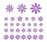 sourcing map 30 Pcs Daisy Flower Iron-on Patches, 3 Sizes 6.5/4.5/3cm Cute Sew Embroidery Applique Patches for Clothing Repair Backpack Shoes Decoration, Purple