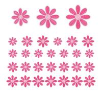 sourcing map 30 Pcs Daisy Flower Iron-on Patches, 3 Sizes 6.5/4.5/3cm Cute Sew Embroidery Applique Patches for Clothing Repair Backpack Shoes Decoration, Rose Red