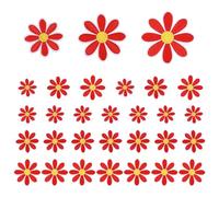 sourcing map 30 Pcs Daisy Flower Iron-on Patches, 3 Sizes 6.5/4.5/3cm Cute Sew Embroidery Applique Patches for Clothing Repair Backpack Shoes Decoration, Red