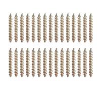 sourcing map 30 Pcs Double Ended Screws, M4 x 30 mm Carbon Steel Hanger Bolts, Self-Tapping Wood Dowel Screws for Wood Joint Furniture, Color Zinc