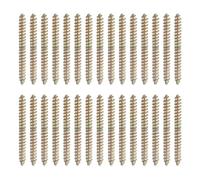 sourcing map 30 Pcs Double Ended Screws, M4 x 40 mm Carbon Steel Hanger Bolts, Self-Tapping Wood Dowel Screws for Wood Joint Furniture, Color Zinc