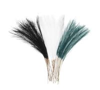 sourcing map 30 Pcs Faux Pampas Grass 52cm/20.5" Artificial Fake Dried Pampas Grass Decor with Stem for Floor Vase Filler, Wedding Decoration, Home Decoration, Blue Green/Black/White