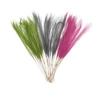 sourcing map 30 Pcs Faux Pampas Grass 52cm/20.5" Artificial Fake Dried Pampas Grass Decor with Stem for Floor Vase Filler, Wedding Decoration, Home Decoration, Grass Green/Dark Grey/Rose Red