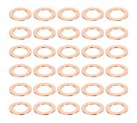 sourcing map 30 Pcs Flat Copper Washers, 14x22x1mm Copper Upgraded Flat Metric Sealing Crush Ring Washers for Hydraulic Fittings Screw Bolt Nut Electronic Repair