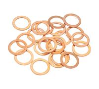 sourcing map 30 Pcs Flat Copper Washers, 22x30x1.5mm Copper Upgraded Flat Metric Sealing Crush Ring Washers for Hydraulic Fittings Screw Bolt Nut Electronic Repair
