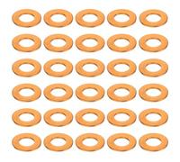 sourcing map 30 Pcs Flat Copper Washers, 7x14x1mm Copper Upgraded Flat Metric Sealing Crush Ring Washers for Hydraulic Fittings Screw Bolt Nut Electronic Repair