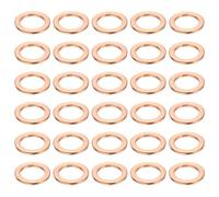 sourcing map 30 Pcs Flat Copper Washers, 8x12x1mm Copper Upgraded Flat Metric Sealing Crush Ring Washers for Hydraulic Fittings Screw Bolt Nut Electronic Repair