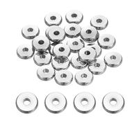 sourcing map 30 Pcs Flat Round Spacer Beads 7mm Stainless Steel Heishi Beads Rondelle Disc Loose Bead for Jewelry Making Earring Bracelet Necklace, Silver 2mm ID x 2mm H