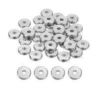 sourcing map 30 Pcs Flat Round Spacer Beads 8mm Stainless Steel Heishi Beads Rondelle Disc Loose Bead for Jewelry Making Earring Bracelet Necklace, Silver 2mm ID x 2mm H