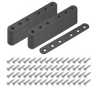 sourcing map 30 Pcs Flat Straight Brackets, 135mm x 5mm Iron Brace Plate with Screws Mending Plates Repair Fixing Joining Bracket Connector for Wood Furniture, Black