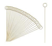 sourcing map 30 Pcs Floral Card Holder Picks, 5.9" Round Metal Craft Wire Clips Picture Clip Table Number Holders Picks for Wedding, Photos, Memo, Restaurant, Gold