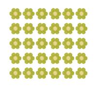 sourcing map 30 Pcs Flower Sew on Patches, 35 x 35mm Crochet Flower Applique Repair Embroidered Knitted Patches Transfer Appliques for Clothing DIY Decorations, Green