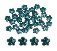 sourcing map 30 Pcs Flower Shaped Porcelain Beads, Cute Handmade Floral Porcelain Ceramic Beads Colorful Loose Spacer Beading 2mm Holes for DIY Crafts Jewelry Making Bracelets, Peacock Blue