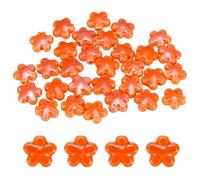 sourcing map 30 Pcs Flower Shaped Porcelain Beads, Cute Handmade Floral Porcelain Ceramic Beads Colorful Loose Spacer Beading 2mm Holes for DIY Crafts Jewelry Making Bracelets, Orange