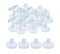 sourcing map 30 Pcs Glass Table Top Bumpers with Stem, 22mm/0.87" Furniture Glass Table Top Anti-Slip Pads Clear Rubber Grippers Table Spacers for 7.5mm/0.3" Hole Table Furniture Cabinet