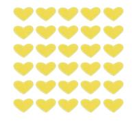 sourcing map 30 Pcs Heart Iron On Patches, Cute Embroidered Sew On Applique Repair Patches Heart Shaped Transfer Patches for Clothing Jackets Hats Shoes DIY Decorations, Light Yellow