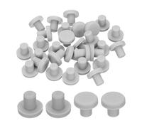 sourcing map 30 Pcs Hole Plugs, Heat Resistant Silicone Flush Type Fastener Hole Cover Plug for 7mm(9/32 Inch) Hole, Round Snap Locking Tubing Plug Hole for Furniture Cabinet, Grey