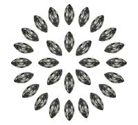 sourcing map 30 Pcs Horse Eye Shape Rhinestones, 10 x 5 mm Marquise Point Back Rhinestone Beads Glass Crystal Faceted Gems for Jewelry Making DIY Crafts Costume Crystal, Gray
