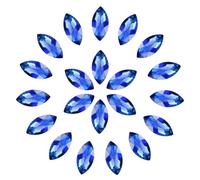 sourcing map 30 Pcs Horse Eye Shape Rhinestones, 13 x 27 mm Point Back Rhinestone Beads for Jewelry Making Crafts Costume Crystal Embellishments, Light Blue