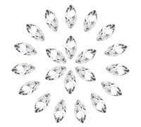 sourcing map 30 Pcs Horse Eye Shape Rhinestones, 13 x 27 mm Point Back Rhinestone Beads for Jewelry Making Crafts Costume Crystal Embellishments, White