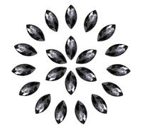 sourcing map 30 Pcs Horse Eye Shape Rhinestones, 13 x 27 mm Point Back Rhinestone Beads for Jewelry Making Crafts Costume Crystal Embellishments, Grey