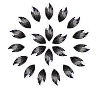 sourcing map 30 Pcs Horse Eye Shape Rhinestones, 7 x 15 mm Point Back Rhinestone Beads for Jewelry Making Crafts Costume Crystal Embellishments, Grey