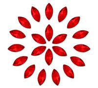 sourcing map 30 Pcs Horse Eye Shape Rhinestones, 7 x 15 mm Point Back Rhinestone Beads for Jewelry Making Crafts Costume Crystal Embellishments, Red