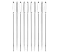 Sourcing Map 30 Pcs Large Eye Sewing Needles, 1.65 Inch 1.05mm High Carbon Iron Embroidery Thread Needle, Silver