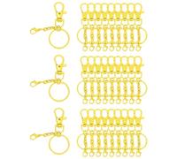 sourcing map 30 Pcs Lobster Claw Clasps for Keychains, Swivel Lobster Claw Clasp Bulk Colorful Keychain Clip Hooks with Key Rings for Bag Purse Charm DIY Crafts, Yellow