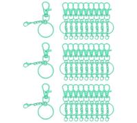 sourcing map 30 Pcs Lobster Claw Clasps for Keychains, Swivel Lobster Claw Clasp Bulk Colorful Keychain Clip Hooks with Key Rings for Bag Purse Charm DIY Crafts, Mint Green