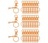 sourcing map 30 Pcs Lobster Claw Clasps for Keychains, Swivel Lobster Claw Clasp Bulk Colorful Keychain Clip Hooks with Key Rings for Bag Purse Charm DIY Crafts, Light Orange