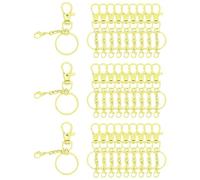 sourcing map 30 Pcs Lobster Claw Clasps for Keychains, Swivel Lobster Claw Clasp Bulk Colorful Keychain Clip Hooks with Key Rings for Bag Purse Charm DIY Crafts, Light Yellow