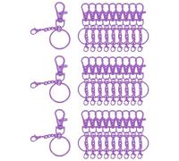 sourcing map 30 Pcs Lobster Claw Clasps for Keychains, Swivel Lobster Claw Clasp Bulk Colorful Keychain Clip Hooks with Key Rings for Bag Purse Charm DIY Crafts, Purple