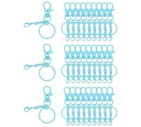 sourcing map 30 Pcs Lobster Claw Clasps for Keychains, Swivel Lobster Claw Clasp Bulk Colorful Keychain Clip Hooks with Key Rings for Bag Purse Charm DIY Crafts, Light Blue