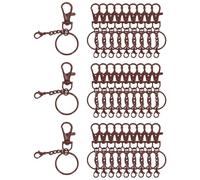 sourcing map 30 Pcs Lobster Claw Clasps for Keychains, Swivel Lobster Claw Clasp Bulk Colorful Keychain Clip Hooks with Key Rings for Bag Purse Charm DIY Crafts, Brown