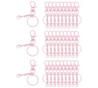 sourcing map 30 Pcs Lobster Claw Clasps for Keychains, Swivel Lobster Claw Clasp Bulk Colorful Keychain Clip Hooks with Key Rings for Bag Purse Charm DIY Crafts, Pale Pink