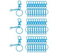 sourcing map 30 Pcs Lobster Claw Clasps for Keychains, Swivel Lobster Claw Clasp Bulk Colorful Keychain Clip Hooks with Key Rings for Bag Purse Charm DIY Crafts, Sky Blue