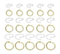 sourcing map 30 Pcs Locking Jump Rings 10/12/14mm Round Twist Clasp Open End Jump Rings Connector Link for DIY Craft Jewelry Making Findings Necklace Bracelet Keychain, 14k Gold/Silver