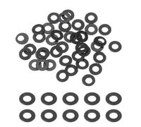 sourcing map 30 Pcs M2 PVC Flat Washers 2mm ID 4mm OD 0.5mm Thick Plain Washer Grommets Plastic Sheet Gasket Fastener Sealing Spacer Gasket Ring Water Hose Washers, Clear Black