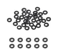 sourcing map 30 Pcs M2 PVC Flat Washers 2mm ID 4mm OD 0.8mm Thick Plain Washer Grommets Plastic Sheet Gasket Fastener Sealing Spacer Gasket Ring Water Hose Washers, Clear Black