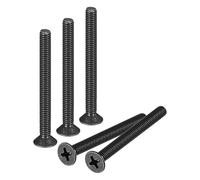 sourcing map 30 pcs M4-0.7x40 Machine Screws Phillips Pan Cross Head Screws Fasteners Bolts Carbon Steel Black for Wall Socket,House Repairs