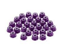 sourcing map 30 Pcs M4 Pitch 0.7mm Aluminum Alloy Lock Nuts Flanged Hex Nuts Nylon Locking Serrated for RC Drone Quadcopter Motor Prop Adapter FPV Parts Fasteners, Purple