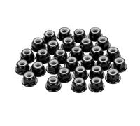 sourcing map 30 Pcs M4 Pitch 0.7mm Aluminum Alloy Lock Nuts Flanged Hex Nuts Nylon Locking Serrated for RC Drone Quadcopter Motor Prop Adapter FPV Parts Fasteners, Black